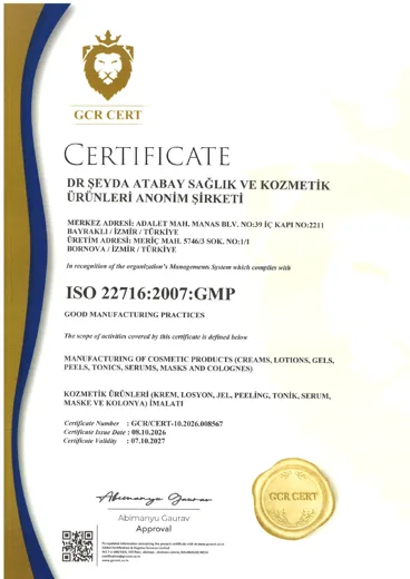 ISO 22716 GMP